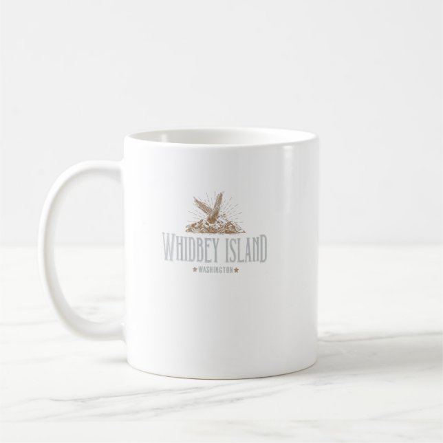 Whidbey Island Washington Mountains Hiking Eagle V Coffee Mug (Left)