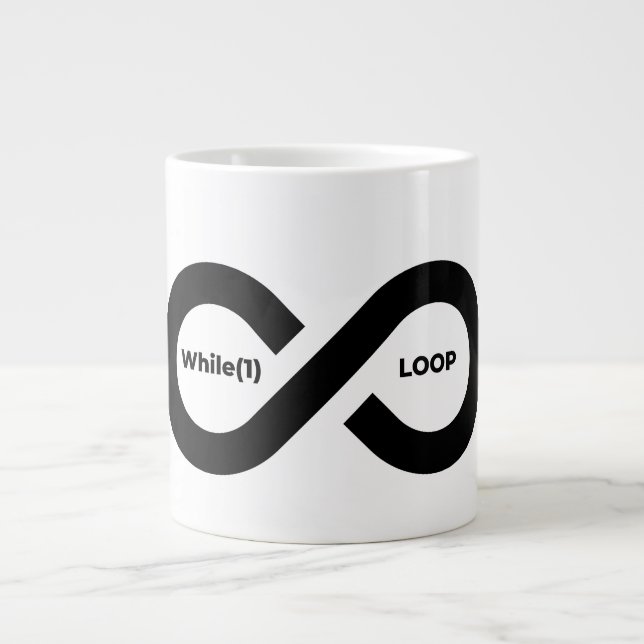 While(1) infinite loop large coffee mug (Front)