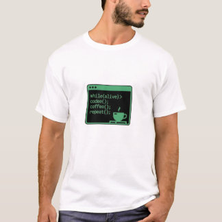 While Alive Code Coffee Repeat Funny Programmer Te T-Shirt