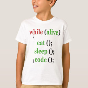 While Alive Eat Sleep Code Funny PRogrammer Gift T-Shirt