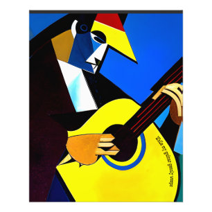 While my guitar gently weeps Cubist guitarist Photo Print