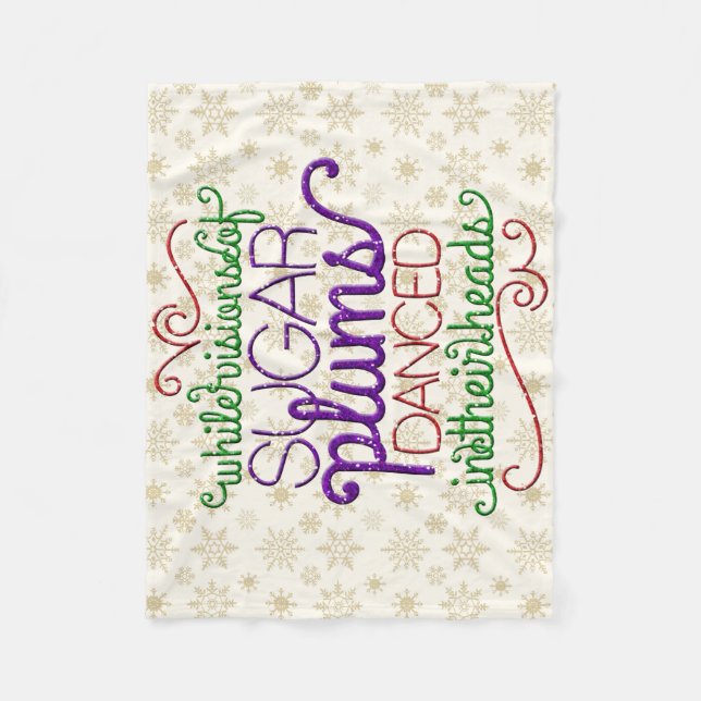 While Visions of Sugarplums Nutcracker Blanket (Front)