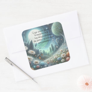 Whimical Night & Quote Square Sticker