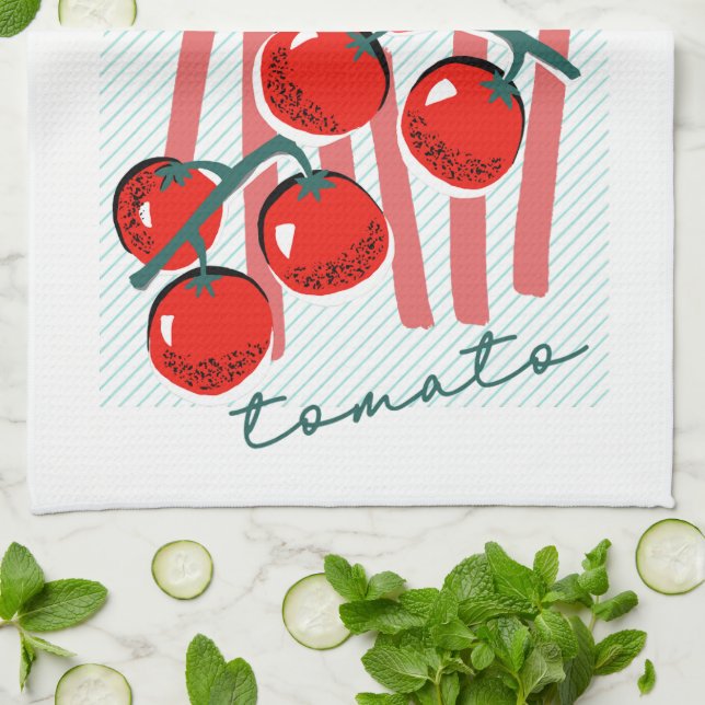 Whimiscal Italy Tomatoes  Kitchen Towel (Folded)