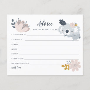 Whimiscal Koala flowers Advice for parents to be Flyer