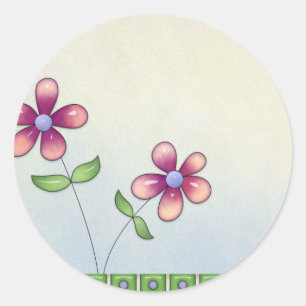 Whimiscal Little Flowers Blank Stickers