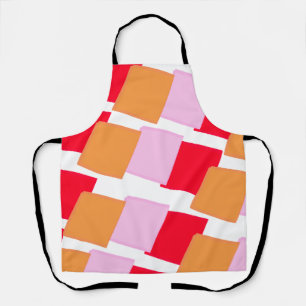 Whimiscal Squares Red Orange Pink Apron