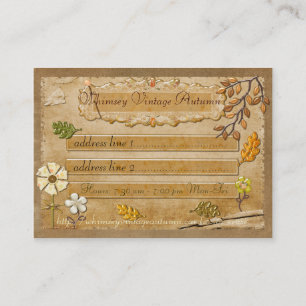 Whimsey Vintage Autumn Local or Online Business Card