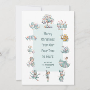 Whimsical 2026 Calendar 12 Days of Christmas  Holiday Card