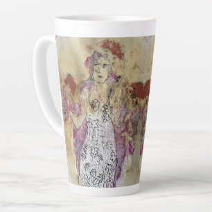 Whimsical 3 Face Love Amy Original Painting Latte Mug