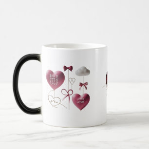 Whimsical 3D Balloon Hearts Color Morphing Mug