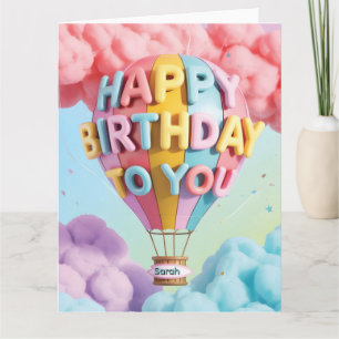 Whimsical 3D "Happy Birthday" Hot Air Balloon Card