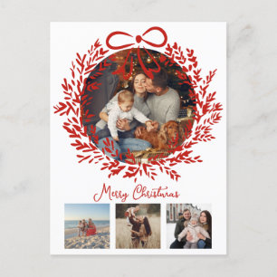 Whimsical 4 photos carte postale de Noël