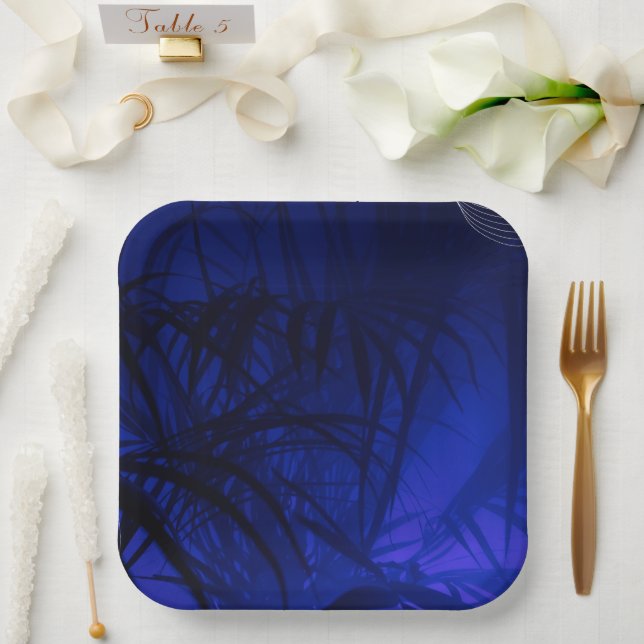 Whimsical 9" Square Paper Plate Design (Wedding)