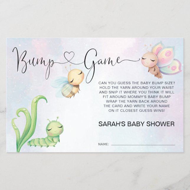 Whimsical A Little Love Bug Rainbow Baby Bump Game Flyer (Front)