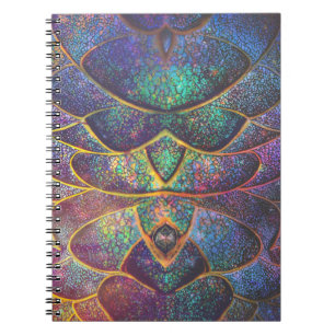 Whimsical Abstract Dragon Scales Cool Fractal Art Notebook