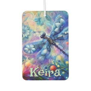 Whimsical Abstract Dragonfly Floral Personalized Air Freshener