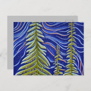 Whimsical Abstract Evergreens  Postcard