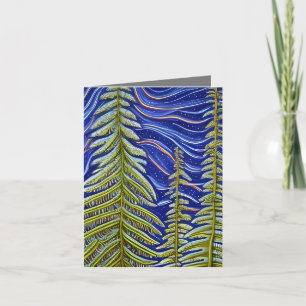  Whimsical Abstract Evergreens  Thank You Card
