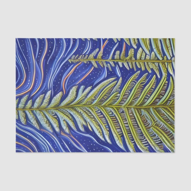 Whimsical Abstract Evergreens Tissue Paper (Front)