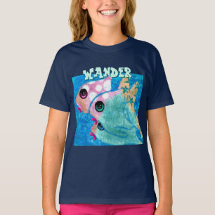 Whimsical Abstract Fish Trio Blue Personalized T-Shirt