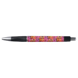 Whimsical Abstract Flamingo Pink Orange Pen