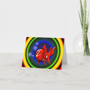 Whimsical Abstract Goldfish Note Card