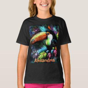 Whimsical Abstract Toucan Bird Personalized T-Shirt