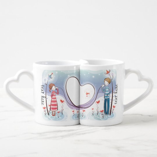 Whimsical Across the Miles Coffee Mug Set