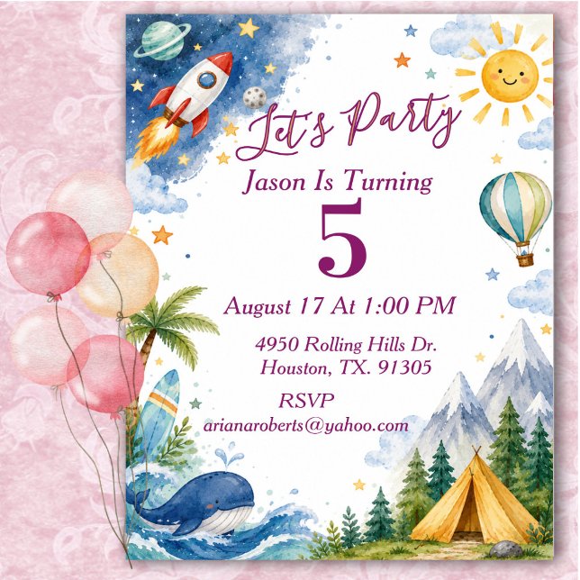 Whimsical Adventure Birthday Party  Invitation (Creator Uploaded)