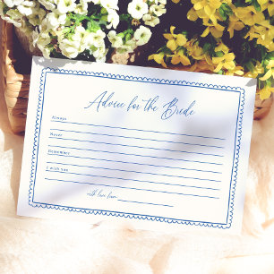 Whimsical Advice For The Bride Bridal Shower Card