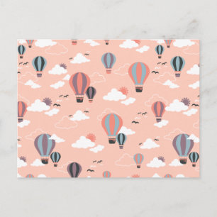 Whimsical Air Balloons in Pastel Skies Postcard