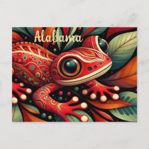 Whimsical Alabama State Red HIlls Salamander Postcard