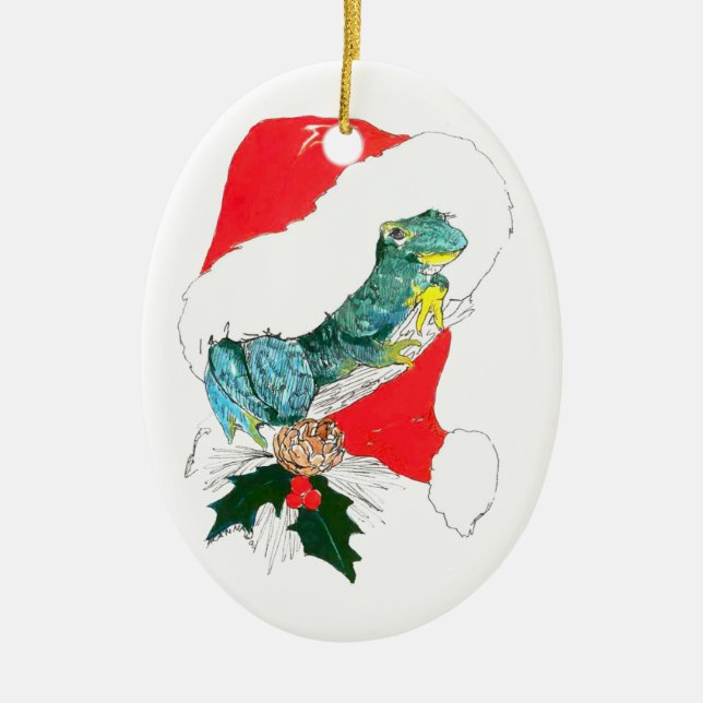 Whimsical Alaska Wildlife Christmas Oval Ornament (Front)