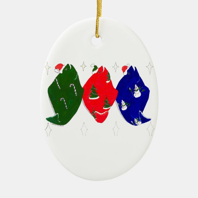 Whimsical Alaskan Wildlife Cute Christmas Ornament (Front)