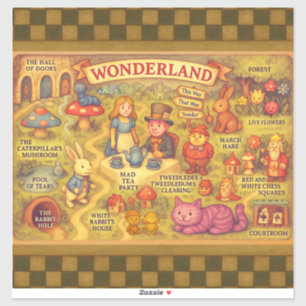 Whimsical Alice in Wonderland Map