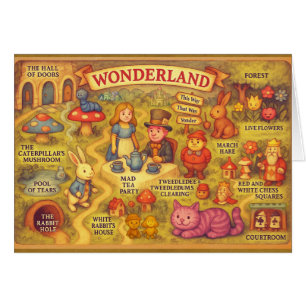 Whimsical Alice in Wonderland Map