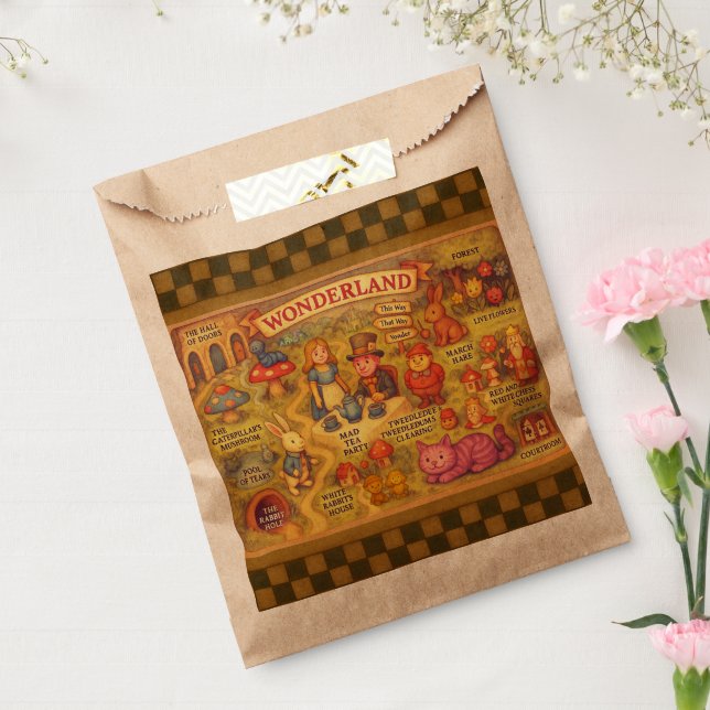 Whimsical Alice in Wonderland Map Favour Bag (Sealed)