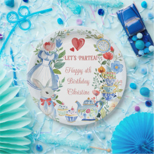 Whimsical Alice in Wonderland Paper Plate