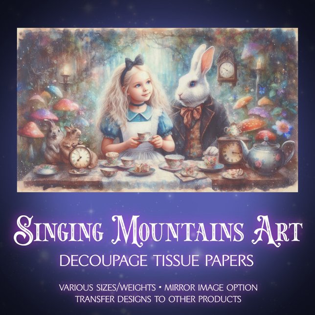 Whimsical Alice Tea Party DIY Craft Decoupage Tissue Paper (Creator Uploaded)