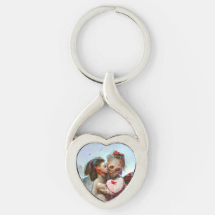 Whimsical Alien Romance Keychain