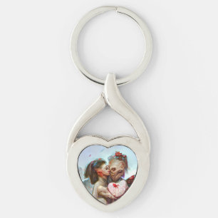 Whimsical Alien Romance Keychain