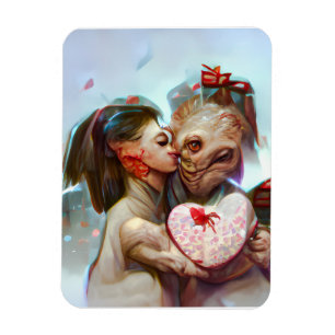 Whimsical Alien Romance Magnet