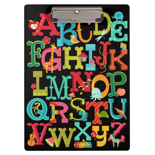 Whimsical Alphabet Clipboard (Front)