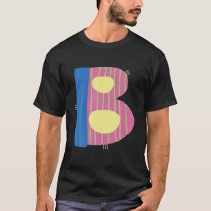 Whimsical Alphabet Letter-B Typography Character-B T-Shirt