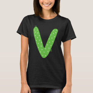 Whimsical Alphabet Letter V Typography Character V T-Shirt