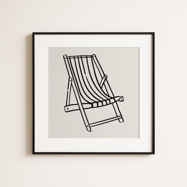 Whimsical Amalfi Coast Beach Chair Art Poster (Creator Uploaded)
