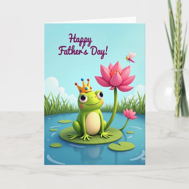 Whimsical Amphibian Father Card (Front)