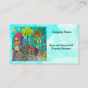 Whimsical and Colourful Home Sweet Home Business C Card