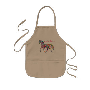 Whimsical and Colourful Rainbow Horse Kids Apron